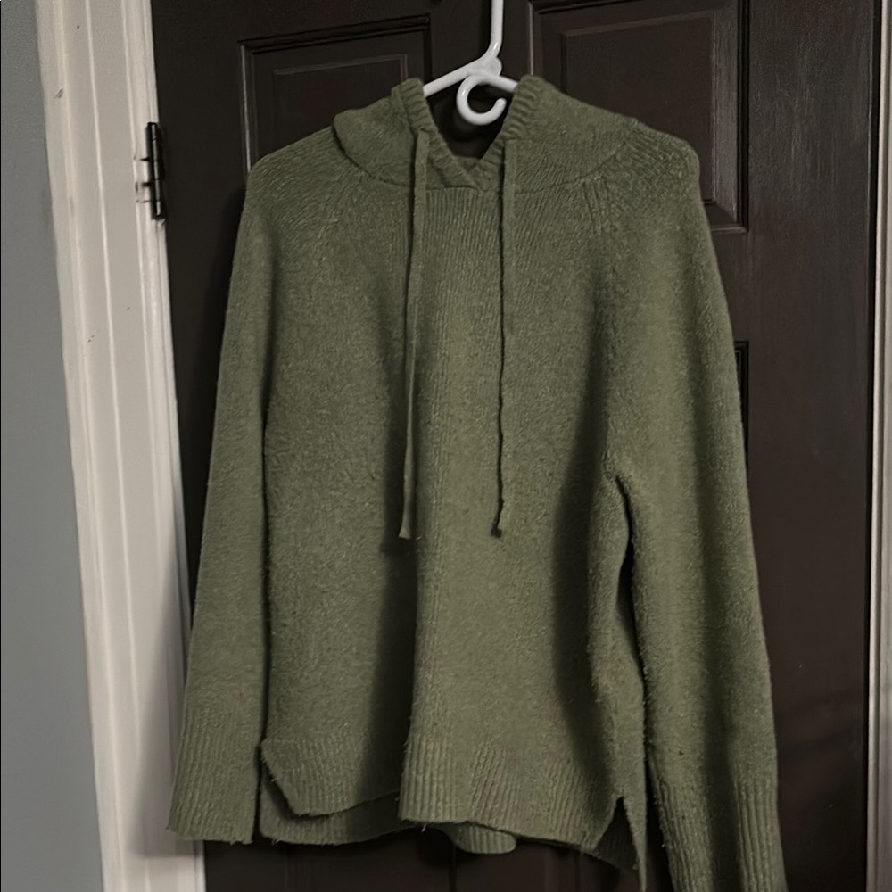 Abercrombie & Fitch Olive Green Knit Hoodie